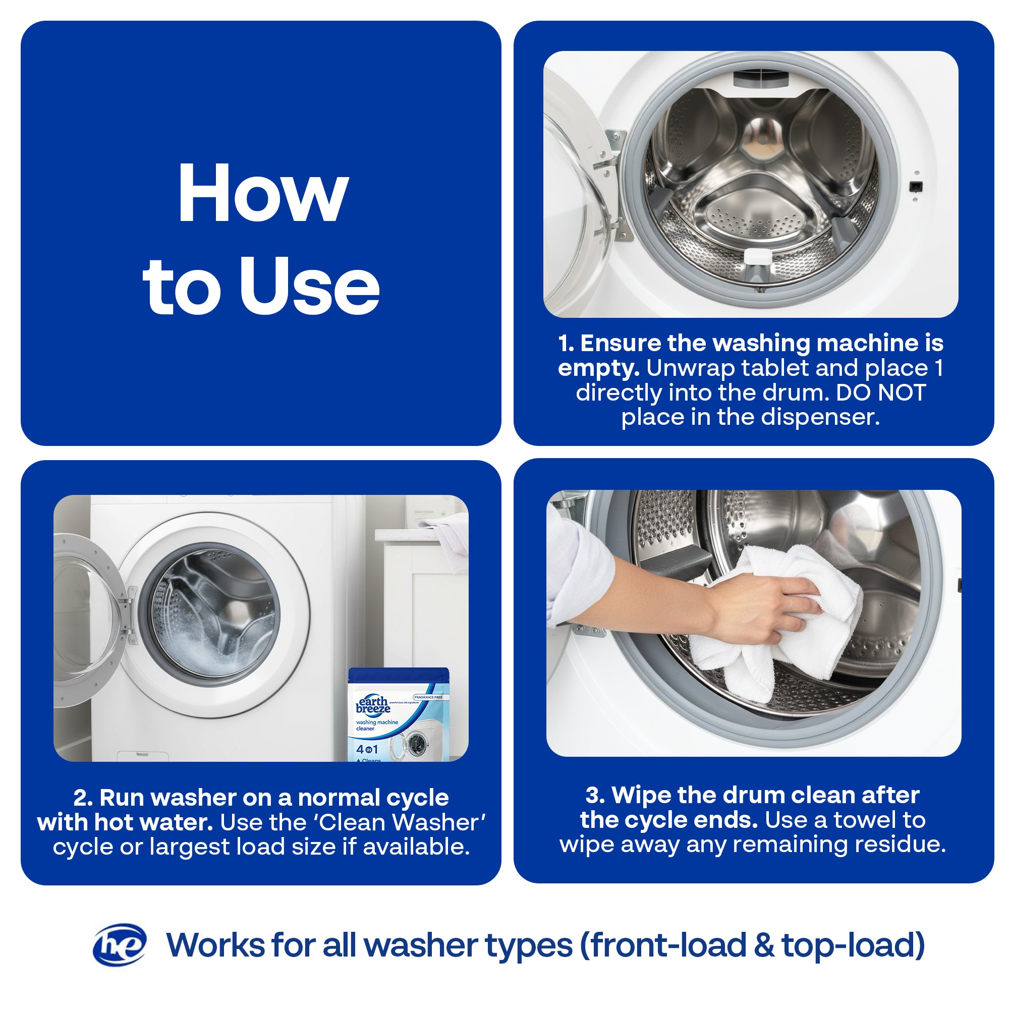 Washing Machine Cleaner - 4 Pack