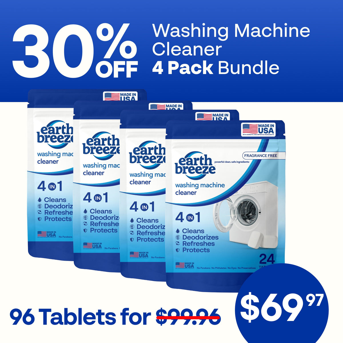 Washing Machine Cleaner - 4 Pack
