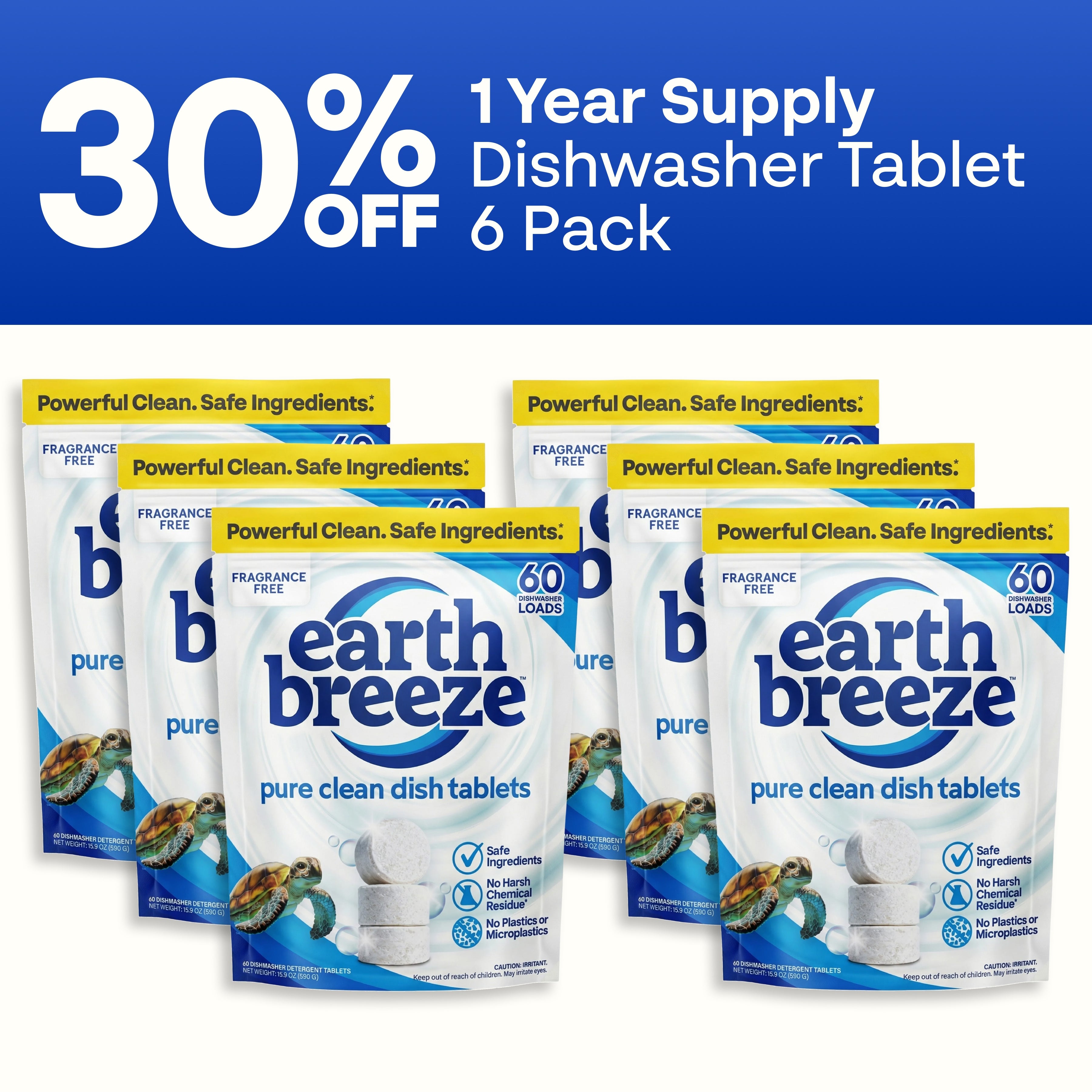 Pure Clean Dishwasher Tablets - 6 Pack